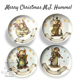 M.J. Hummel Christmas Plates 1987-1990 | 4 Plate Collection